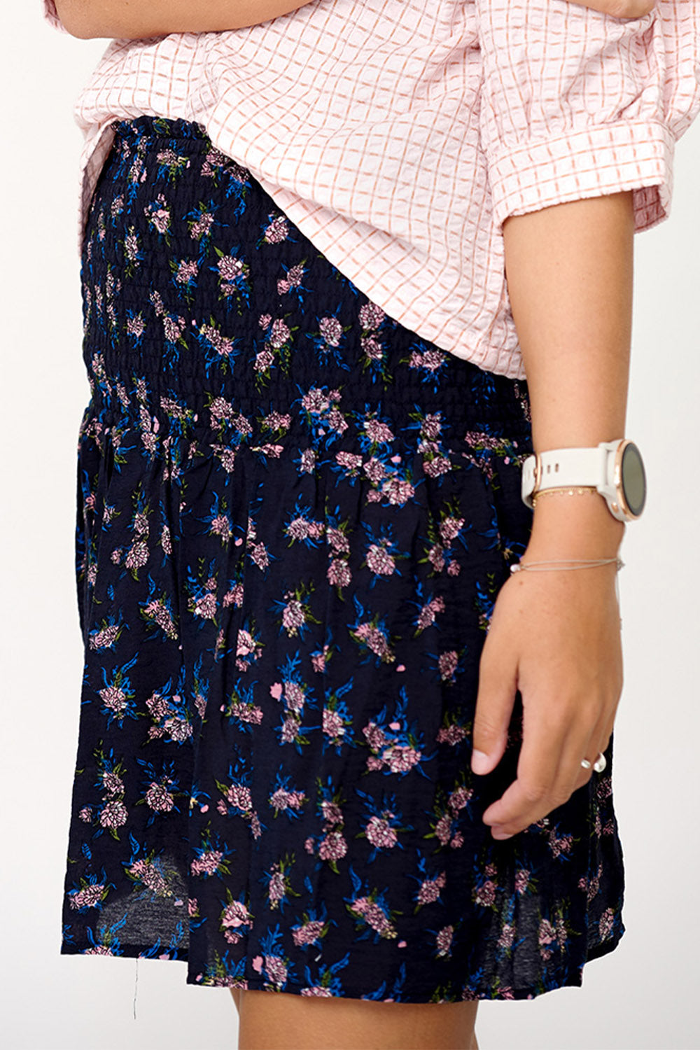 Blossom Skirt Viscose Navy/pink/blue Flower