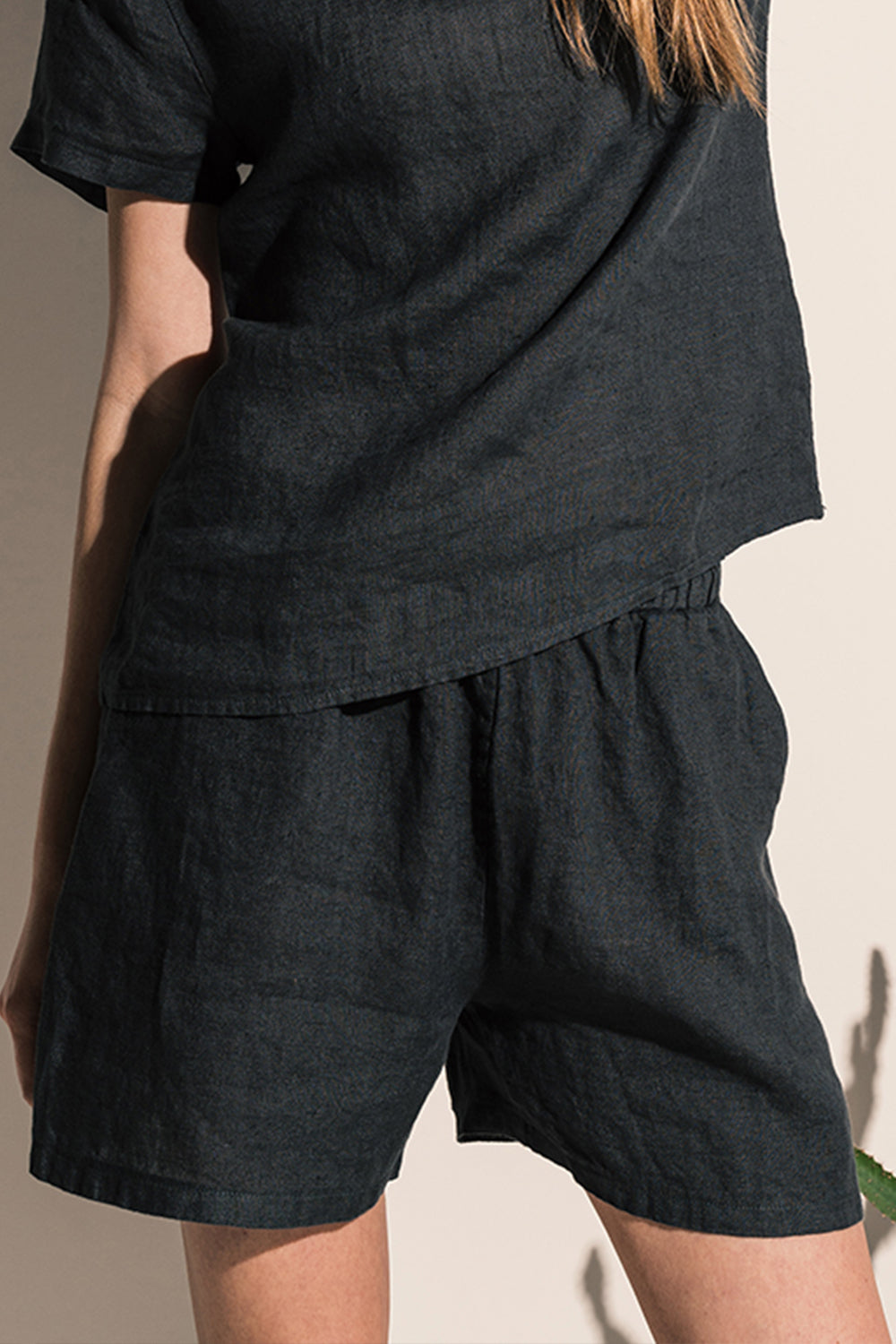 Zille Shorts Linen Antracit Grey