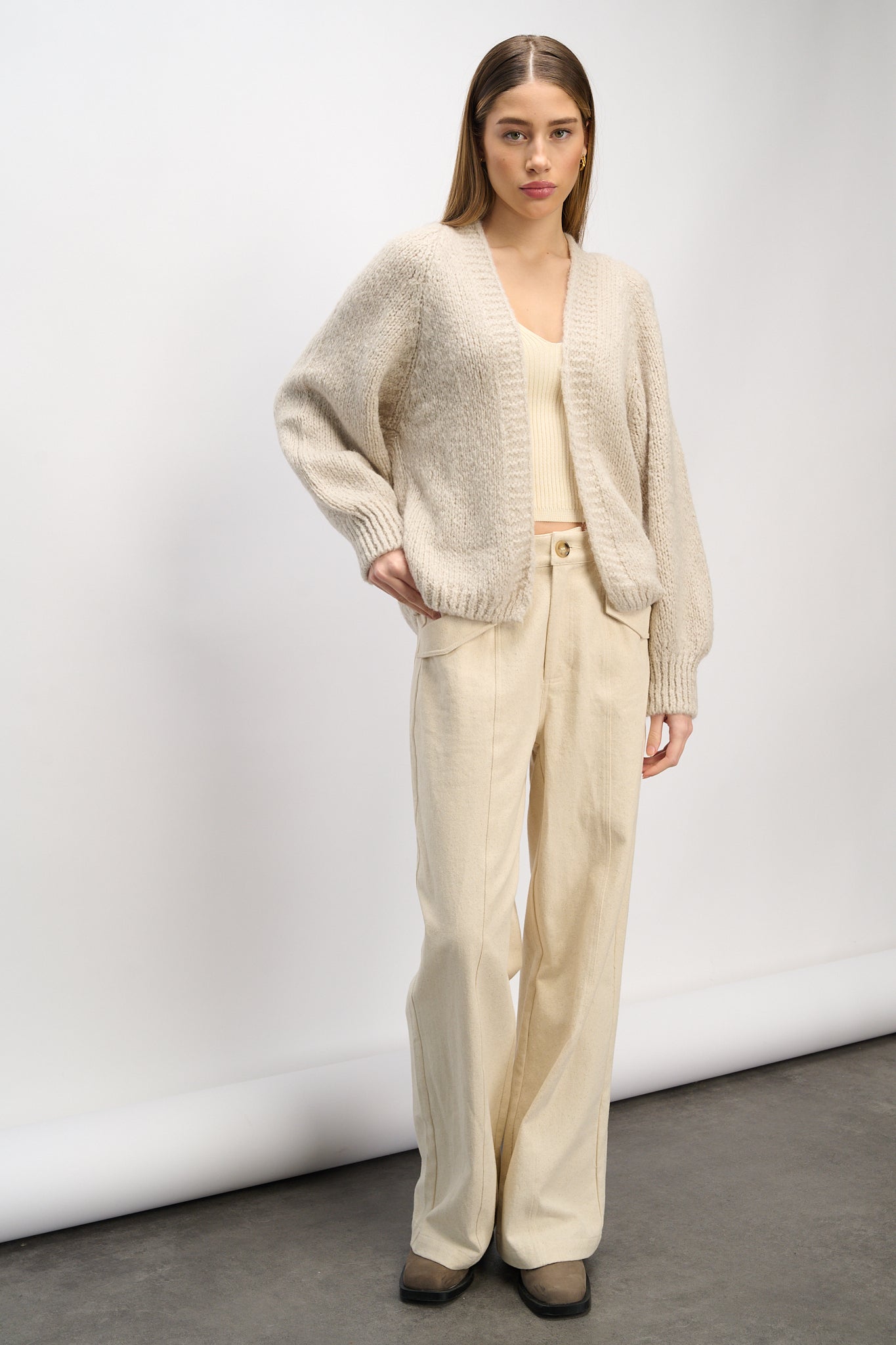 Fora Knit Cardigan Sand