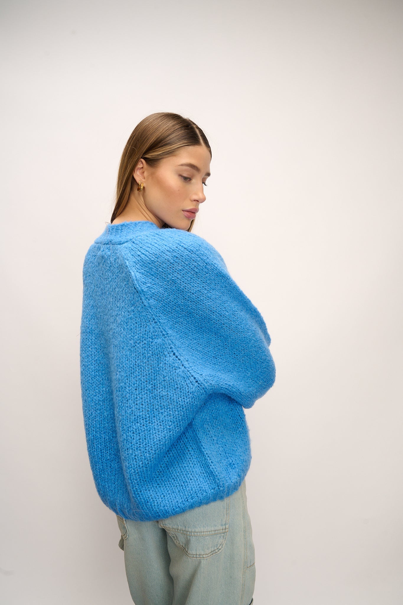 Fora Knit Cardigan Blue