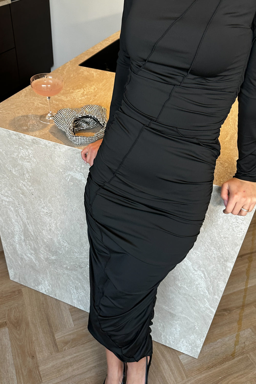 Sutton LS Dress Black