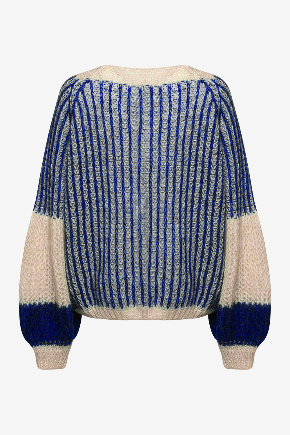 Liana Knit Sweater Cream/Cobalt Blue