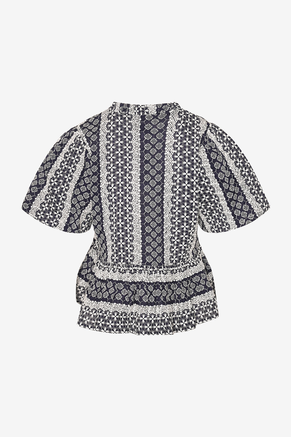 Lorraine Blouse Navy Sugar Combo