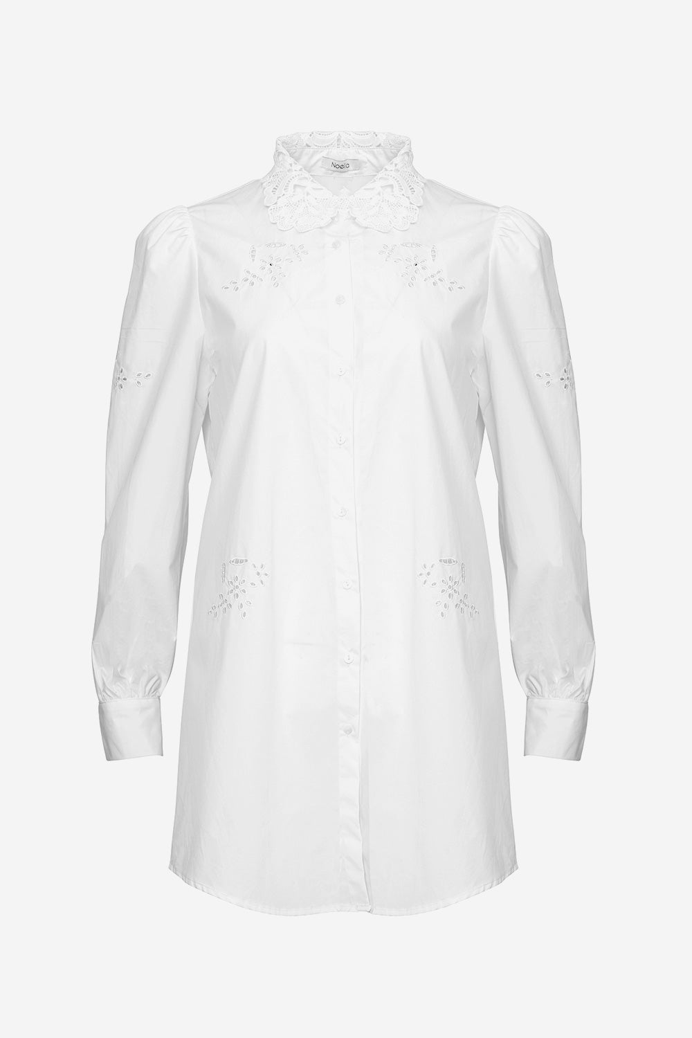 Lucille Long Shirt Cotton White Lace