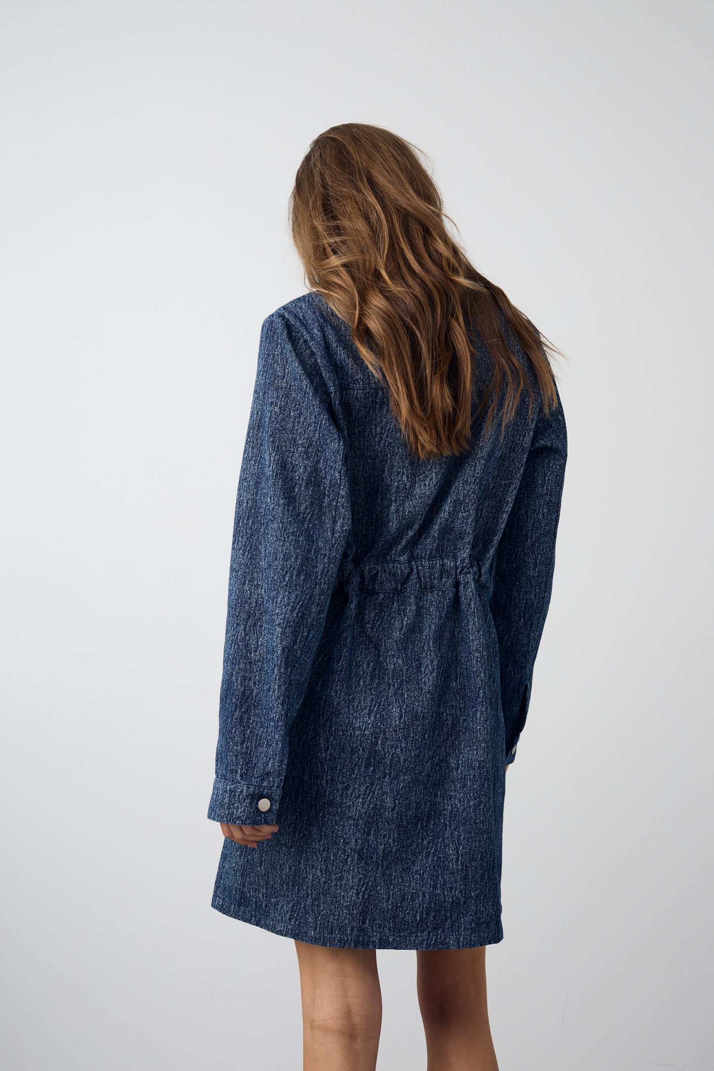 Benita Ls Dress Blue Snow Wash