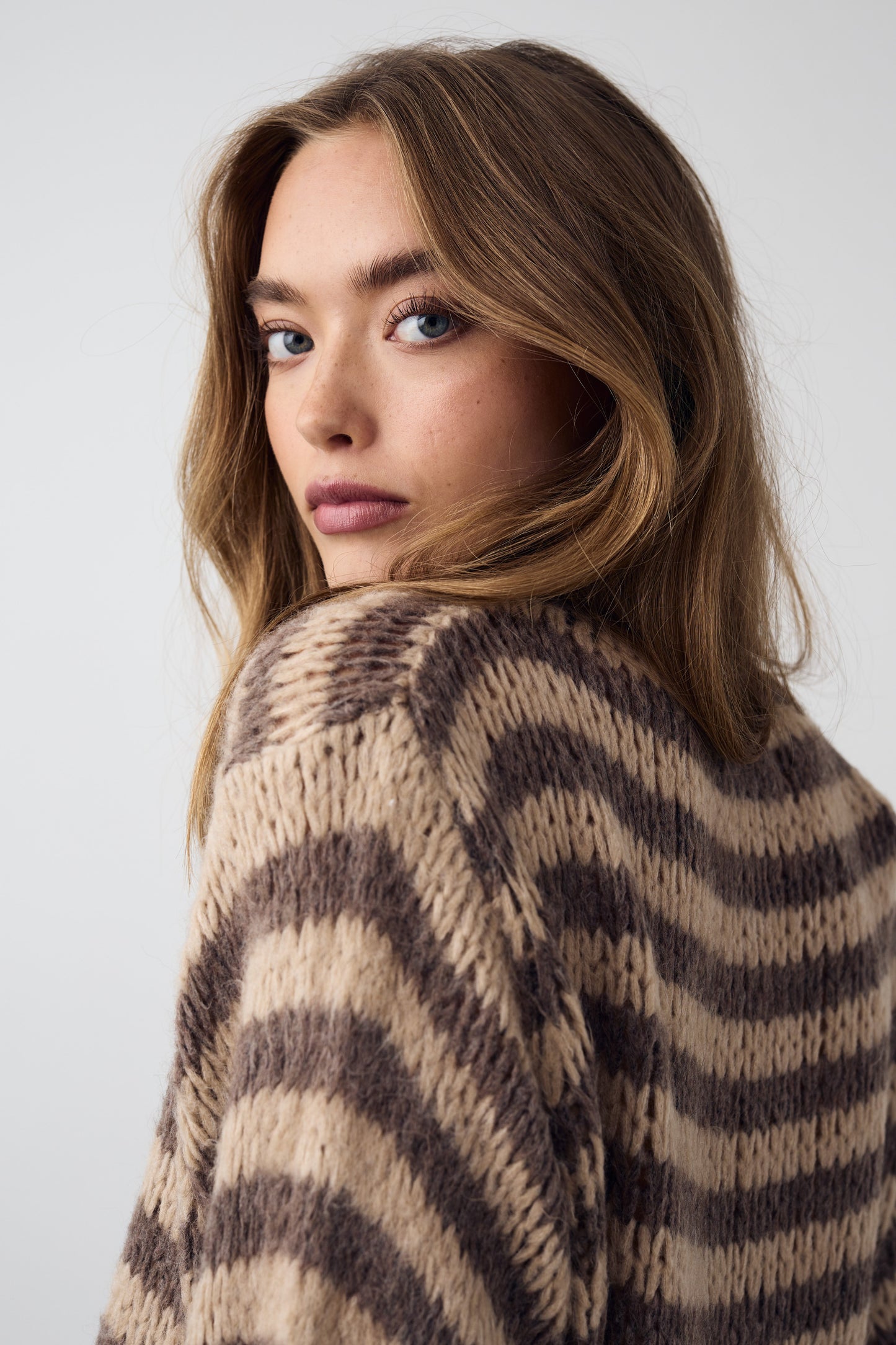 Lyla Knit Camryn Coffee stripe