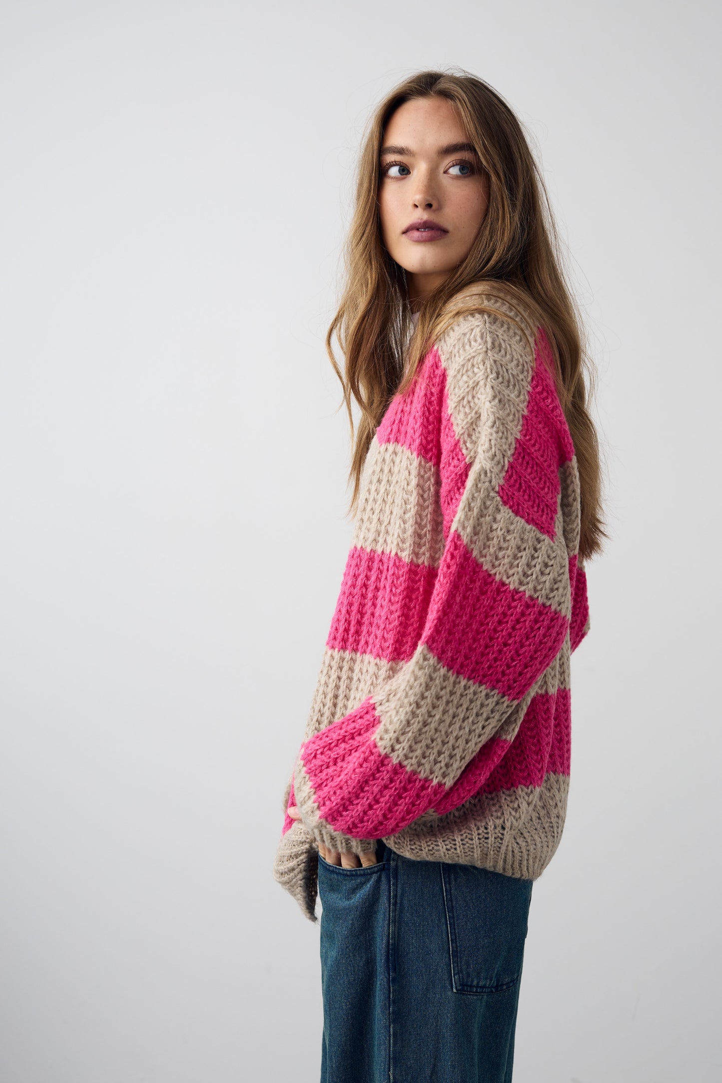 Lily Knit Cardigan Clementine stripe