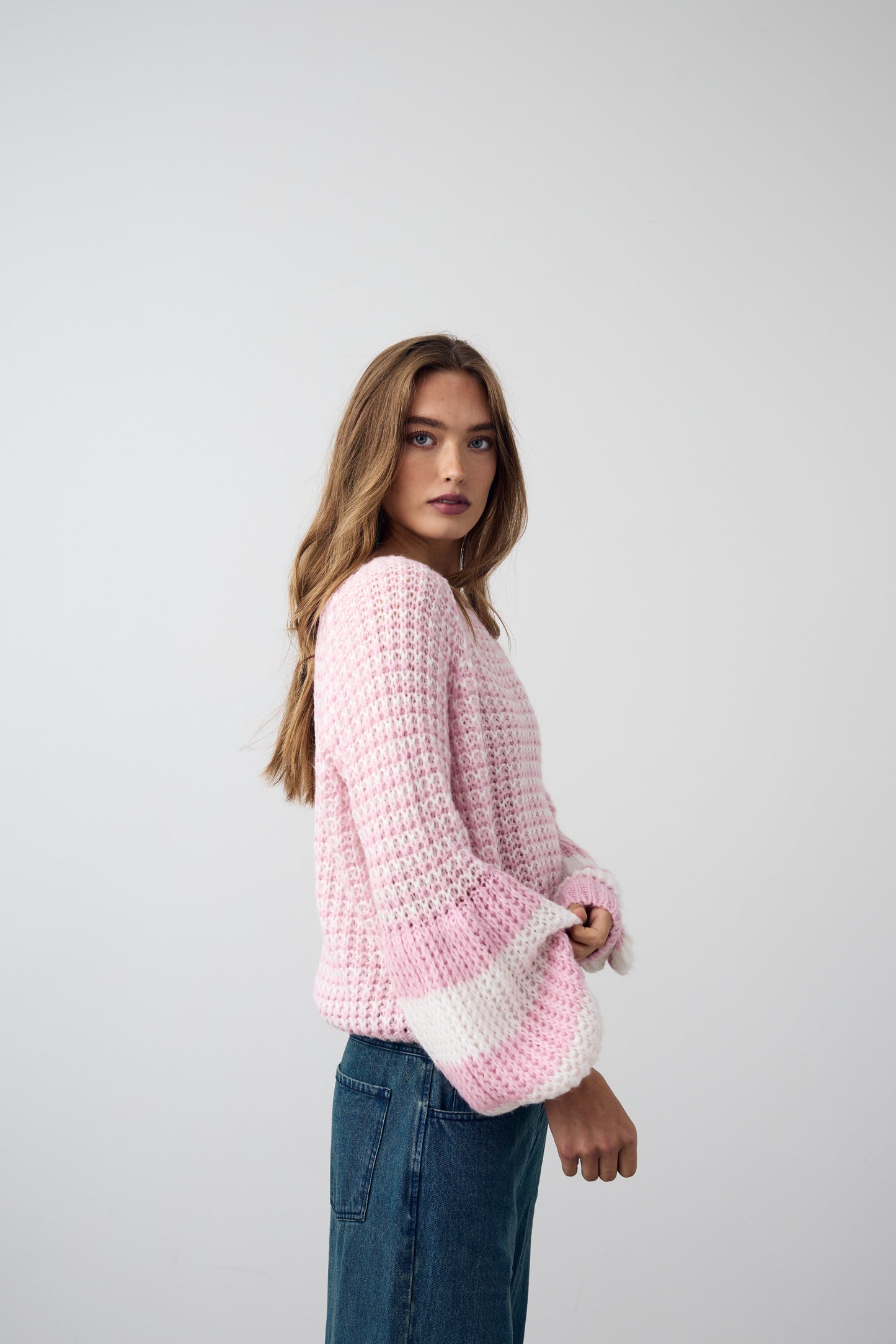 Kimba Knit Rose Ivory Mix