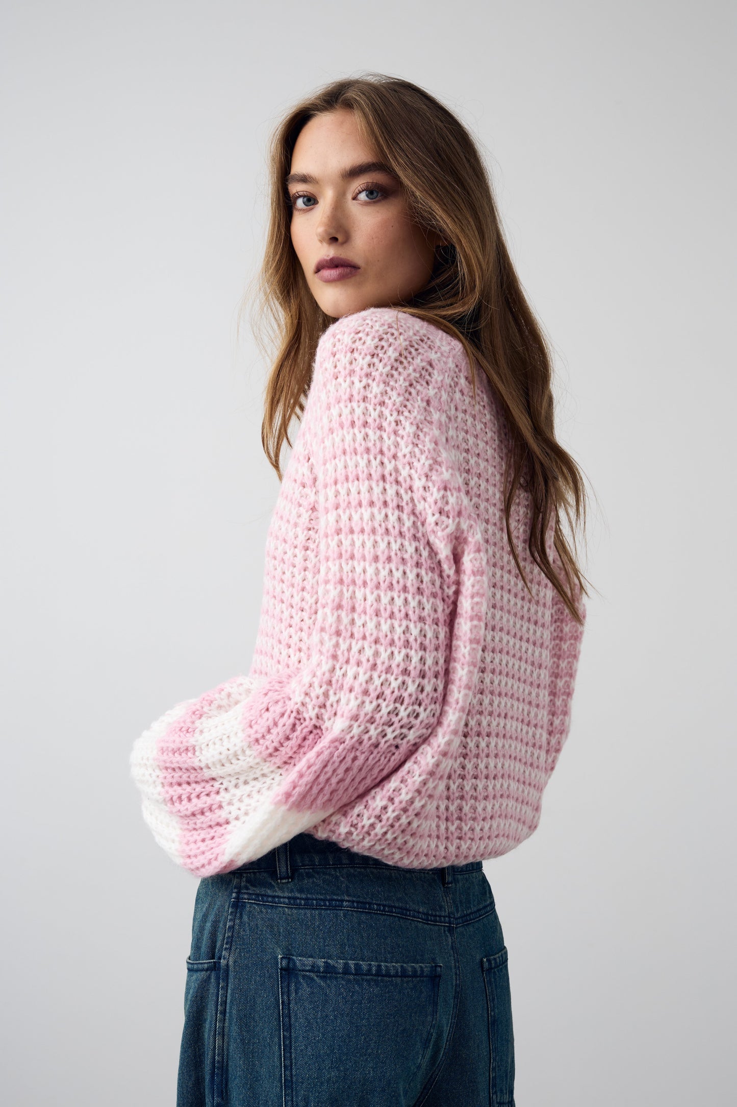 Kimba Knit Rose Ivory Mix