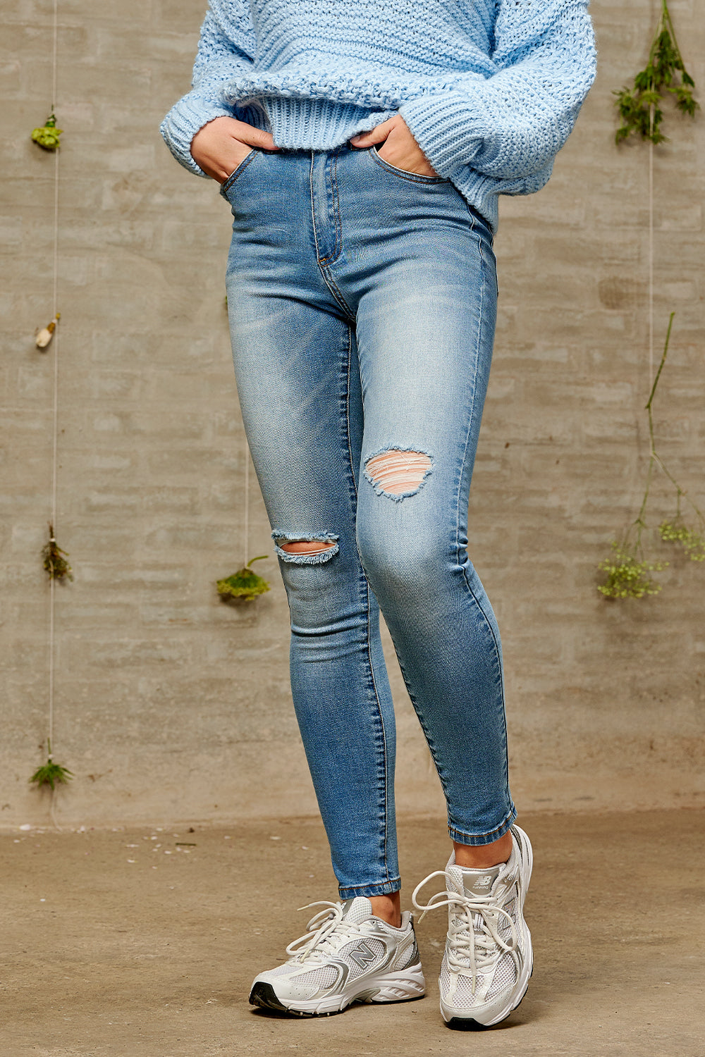 Sofia Broken Jeans Cotton Denim Blue