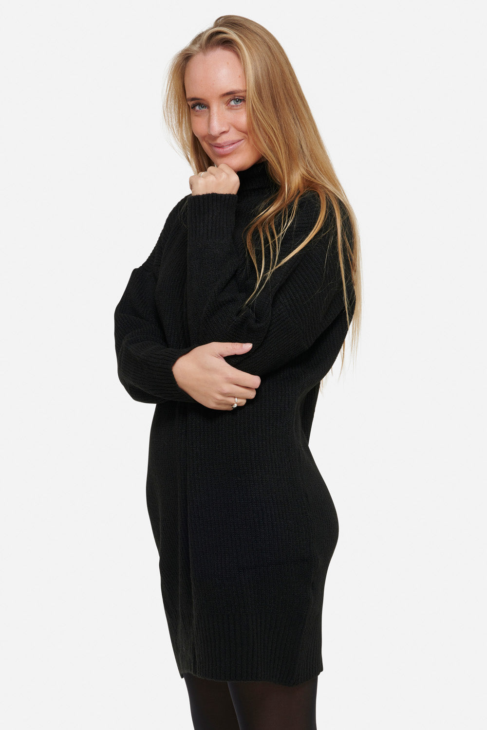 Taie Knit Dress Wool Black