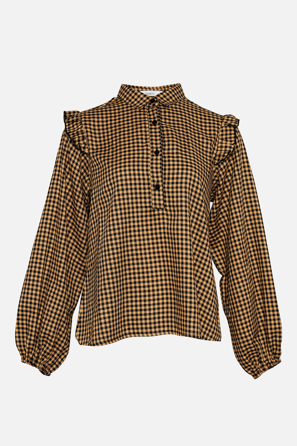 Tilla Blouse Viscose Camel/black Checks