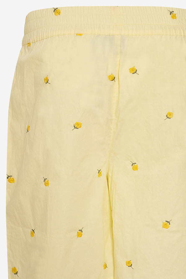 Asia Shorts Pale Yellow W/ Flower