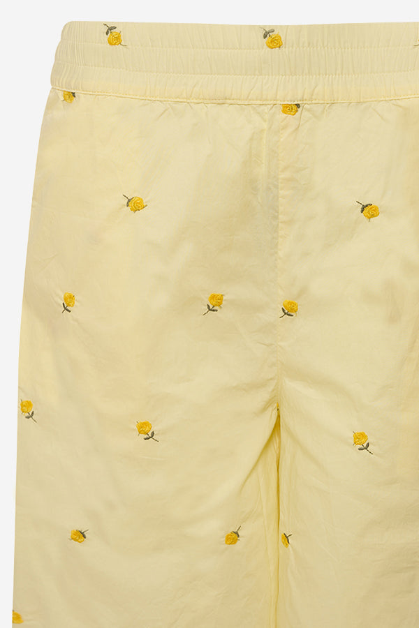 Asia Shorts Pale Yellow W/ Flower