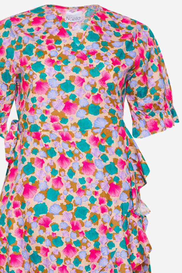 Aspen Short Dress Off White/ Pink Mix