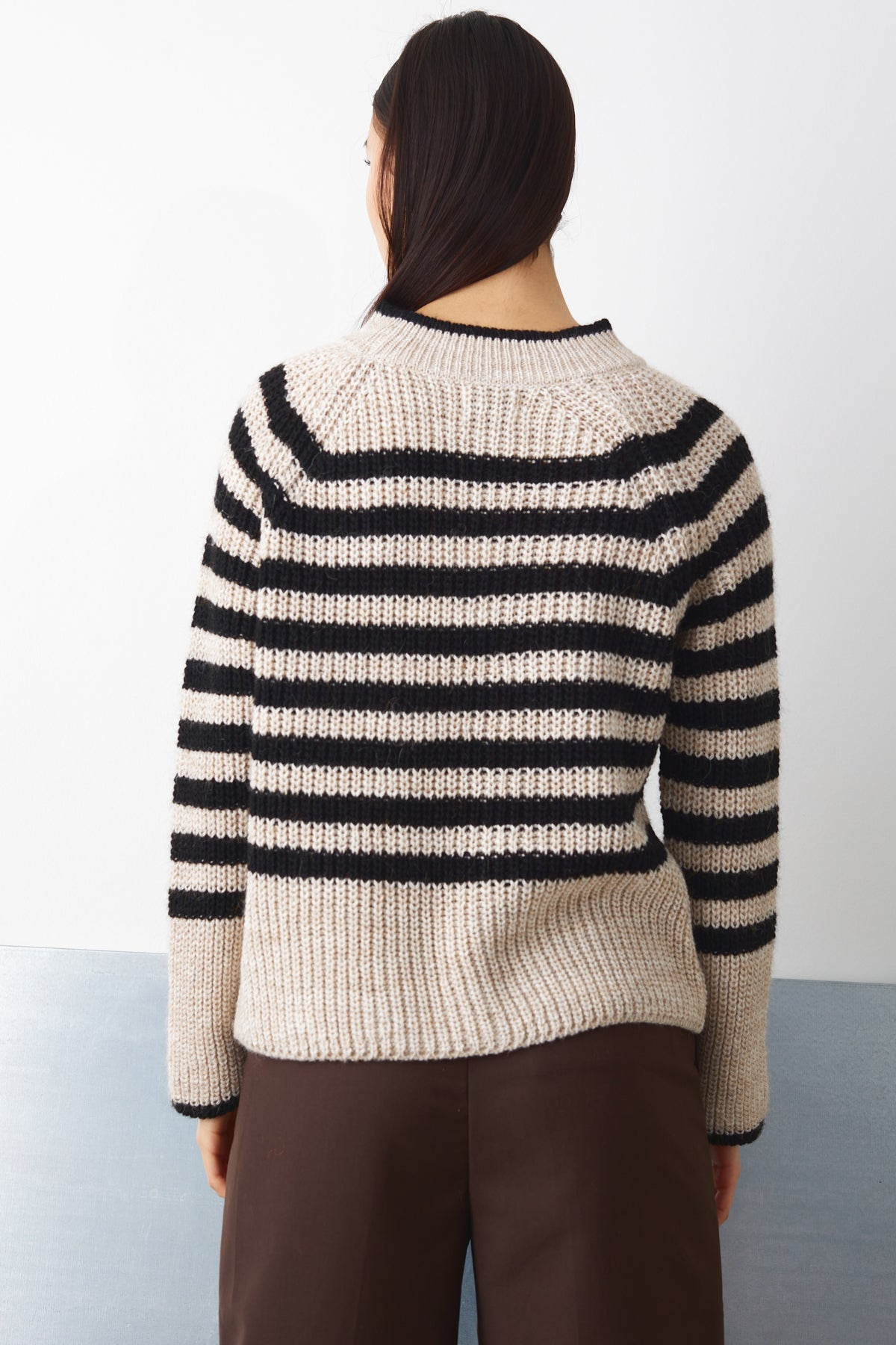 Juliette Knit Black/Sugar Stripe