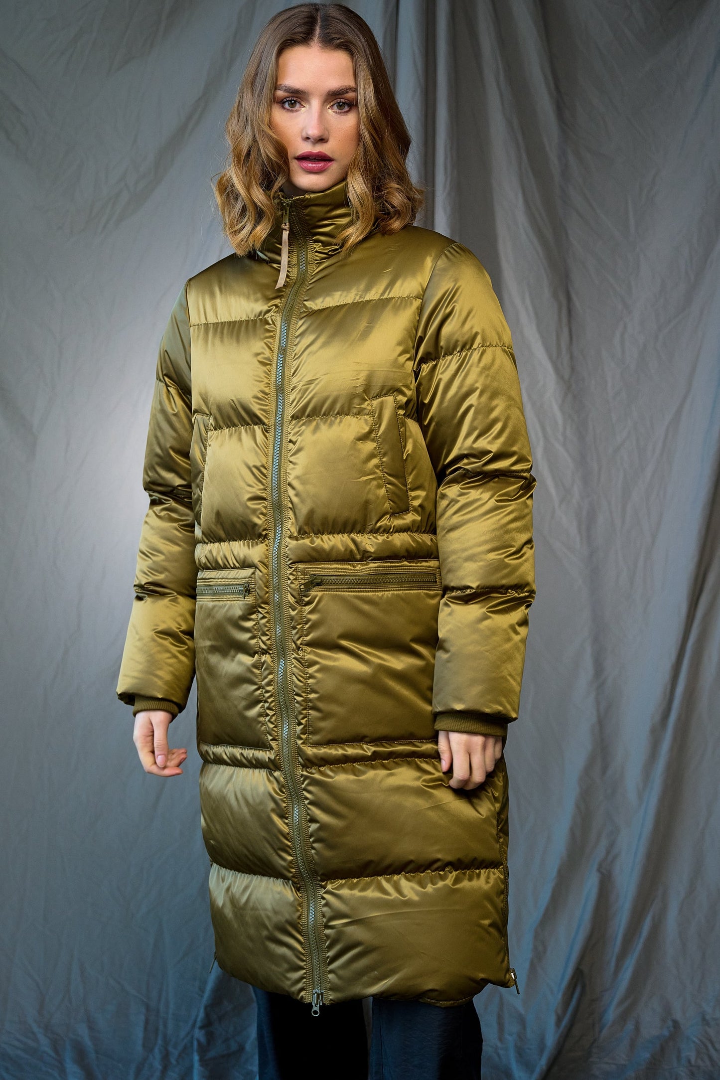 Nari Puffer Coat Army