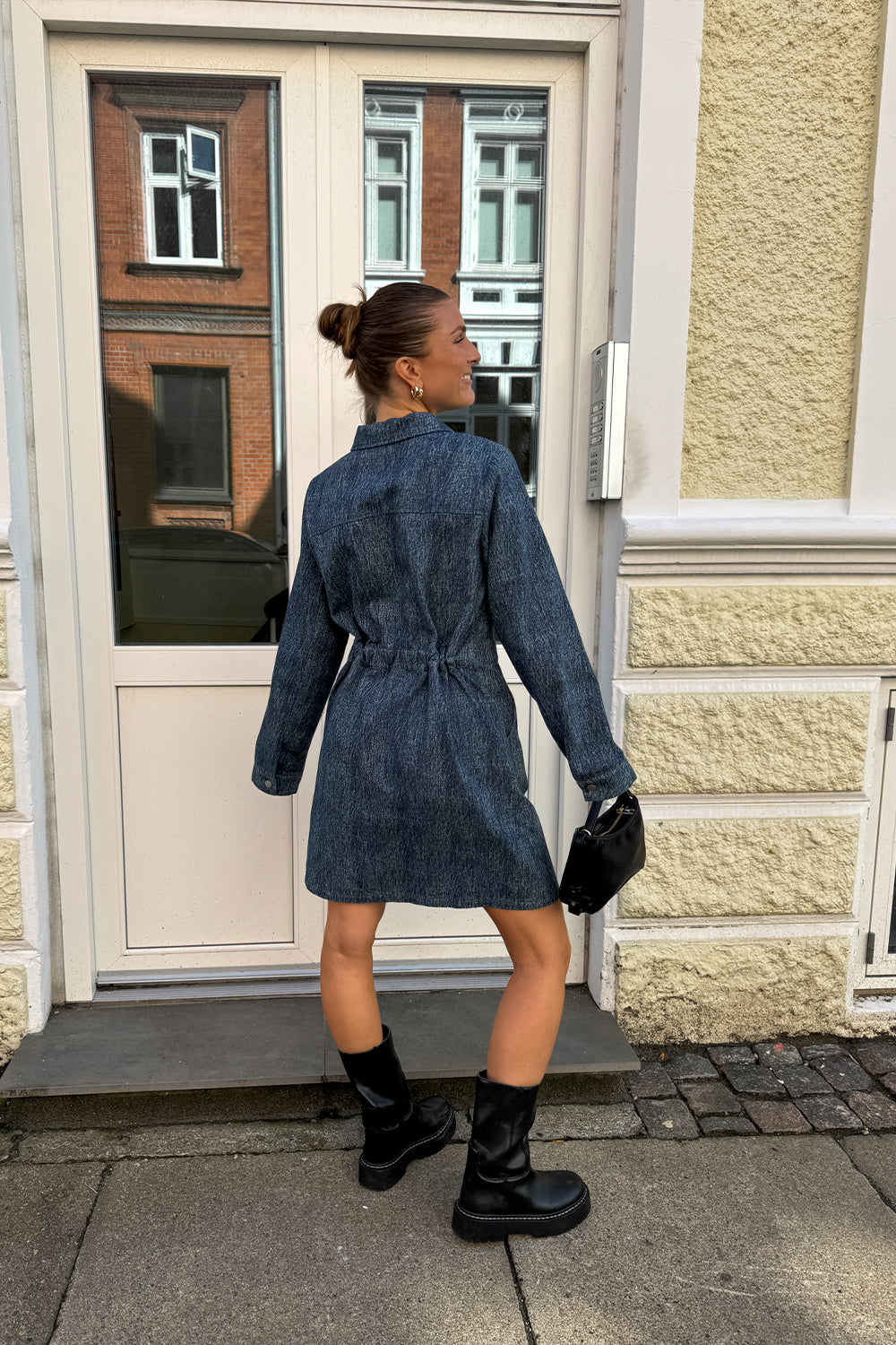 Benita Ls Dress Blue Snow Wash
