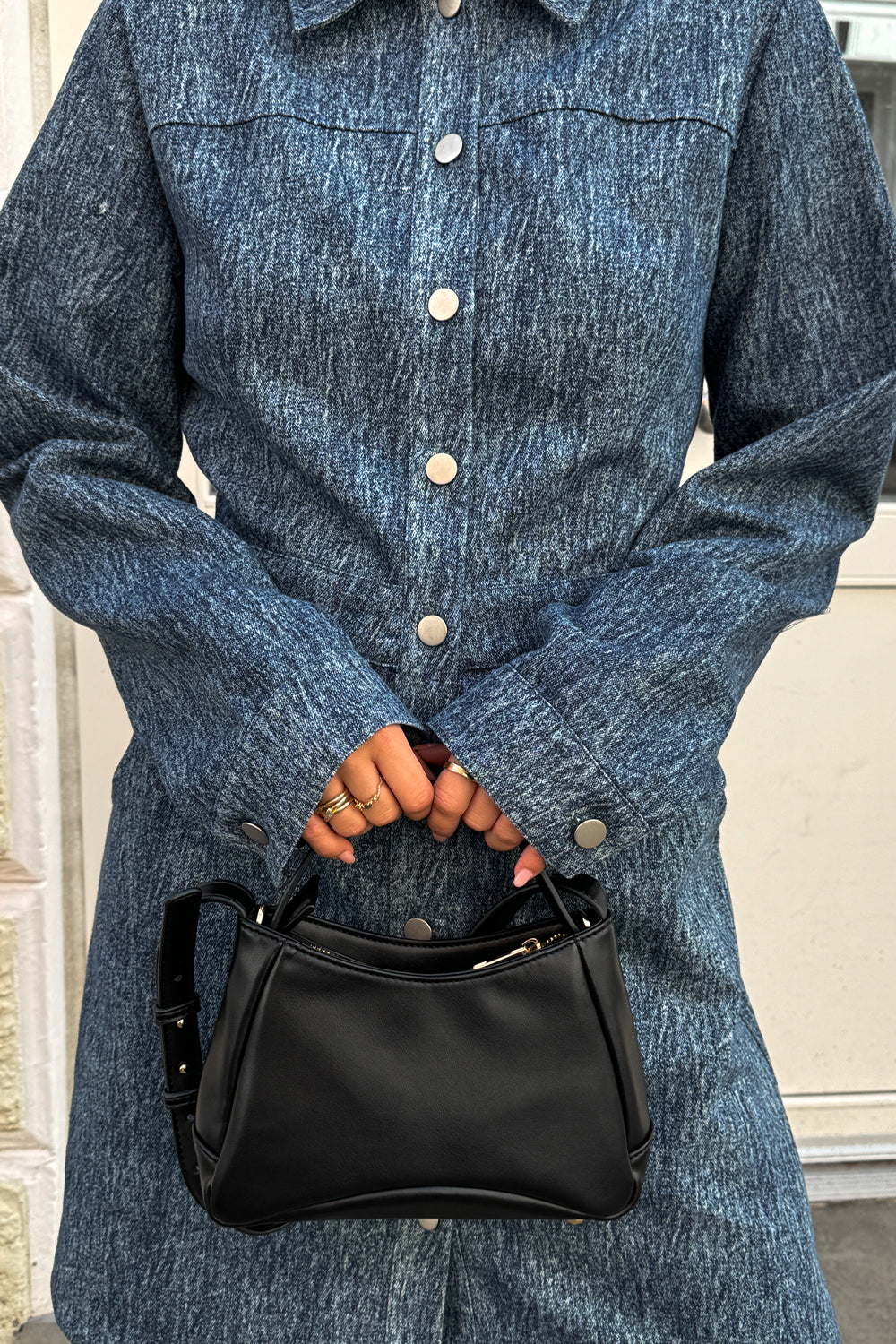 Benita Ls Dress Blue Snow Wash