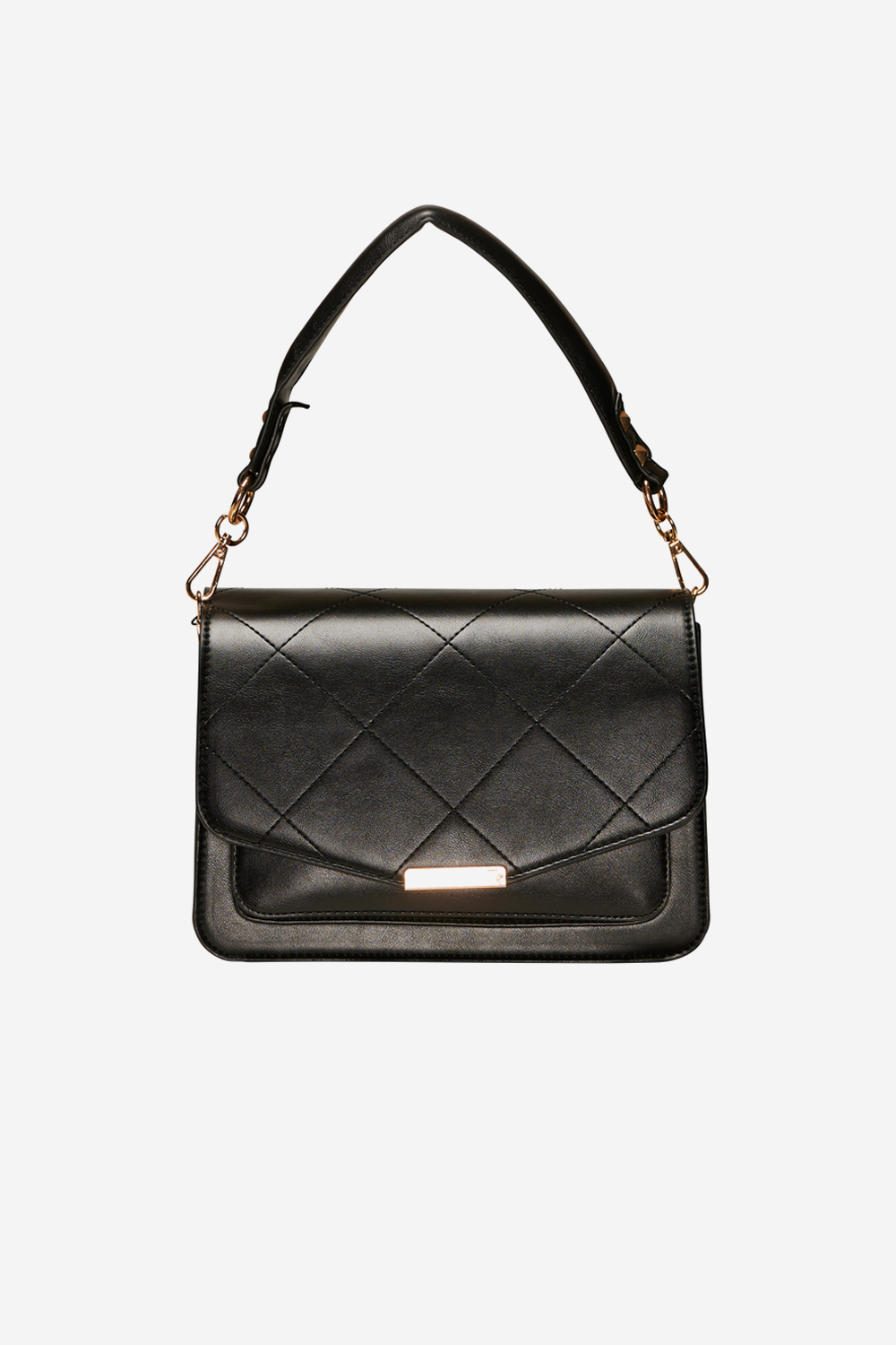 Blanca Multi Compartment Bag Black Leather Look