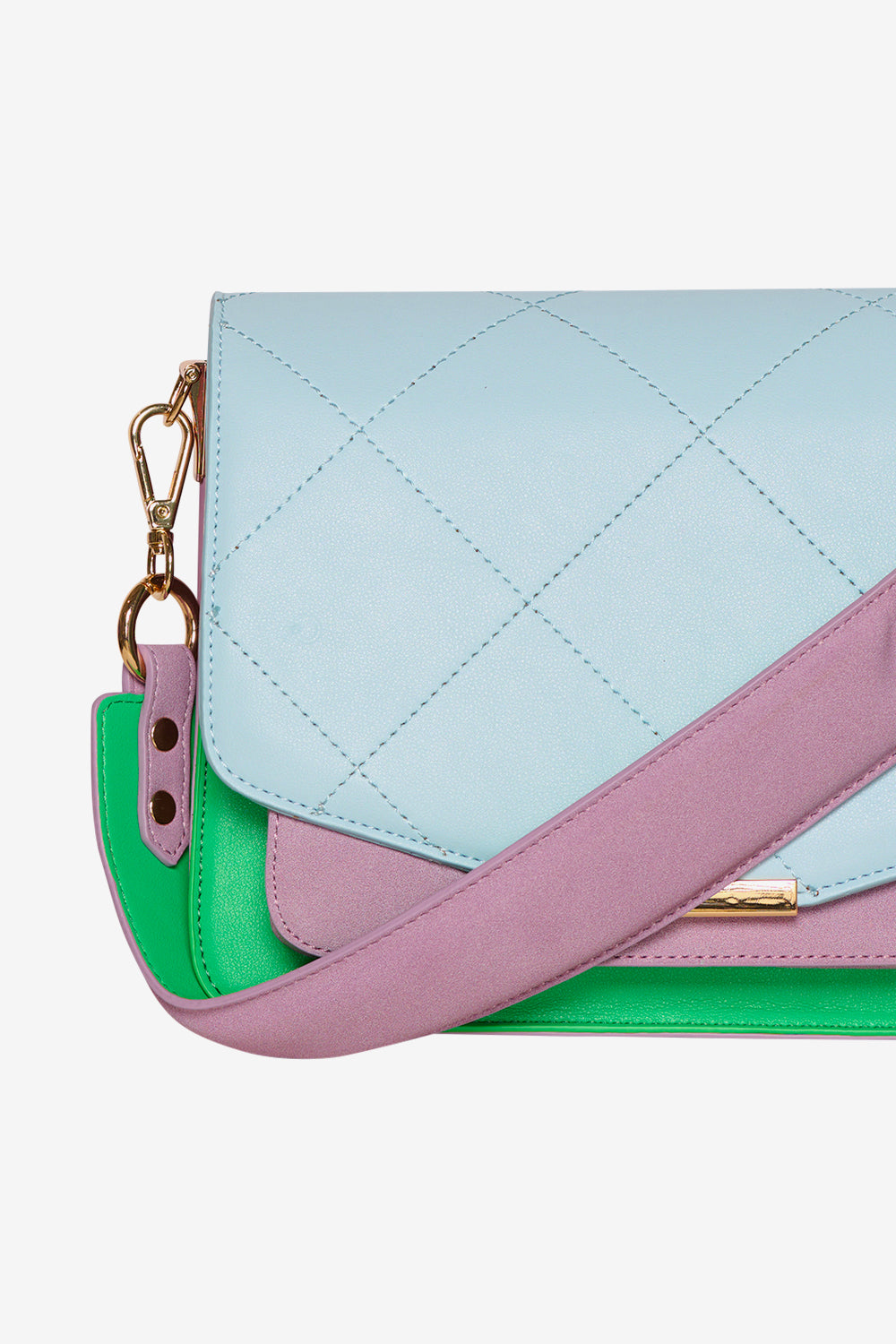 Blanca Multi Compartment Bag Lightblue/Green/Lilac Mix