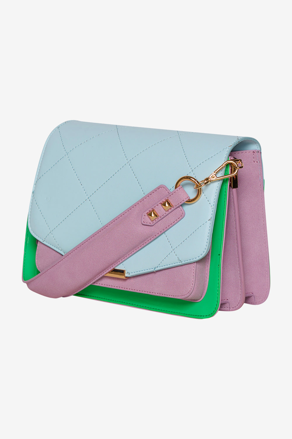 Blanca Multi Compartment Bag Lightblue/Green/Lilac Mix