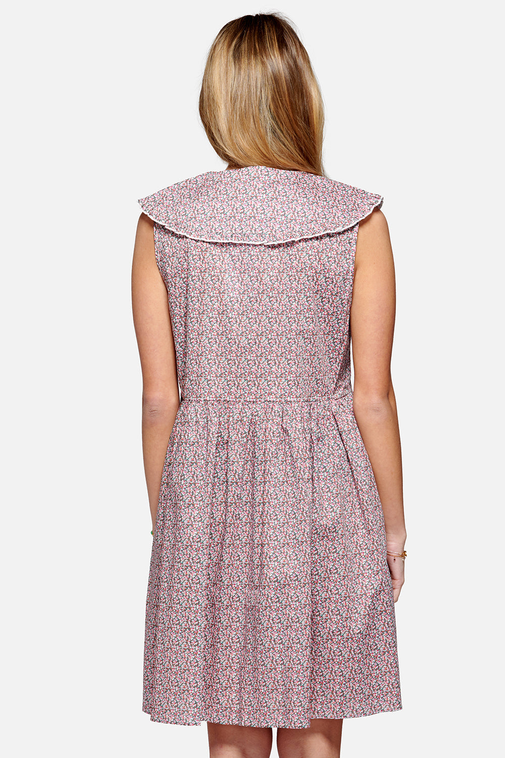 Cilla Dress Cotton Poplin Pink Flower