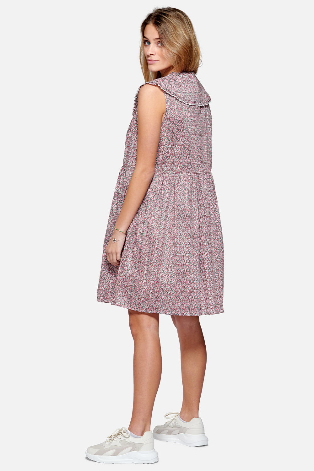 Cilla Dress Cotton Poplin Pink Flower