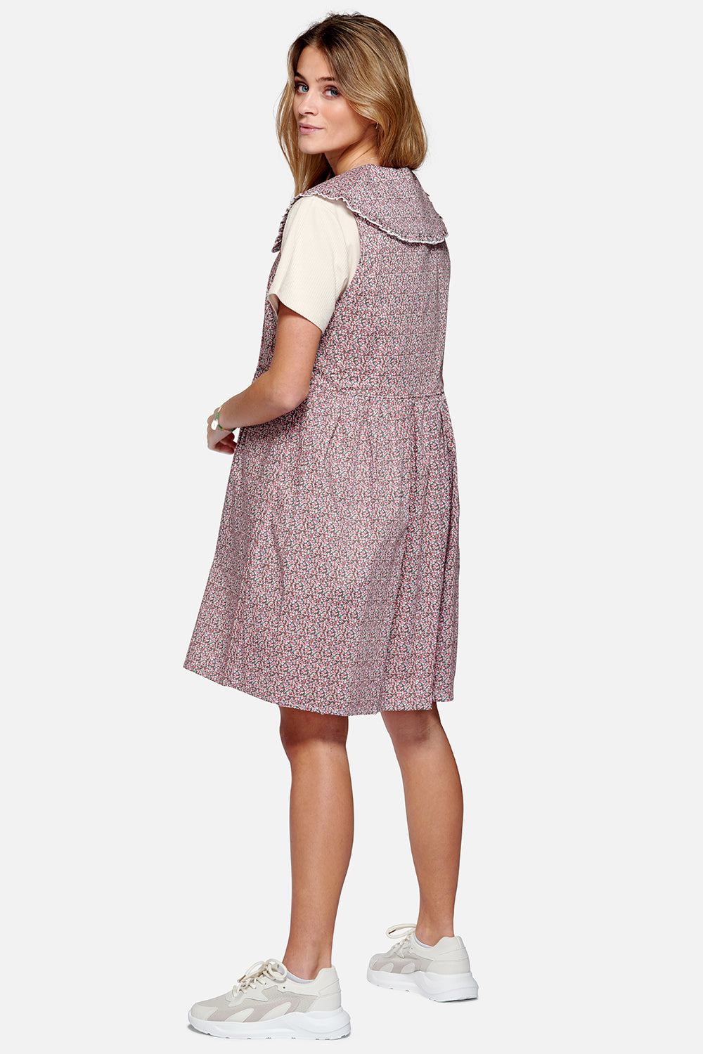 Cilla Dress Cotton Poplin Pink Flower