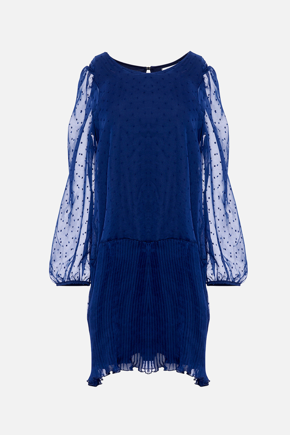 Dagmar Dress Embroidery Navy