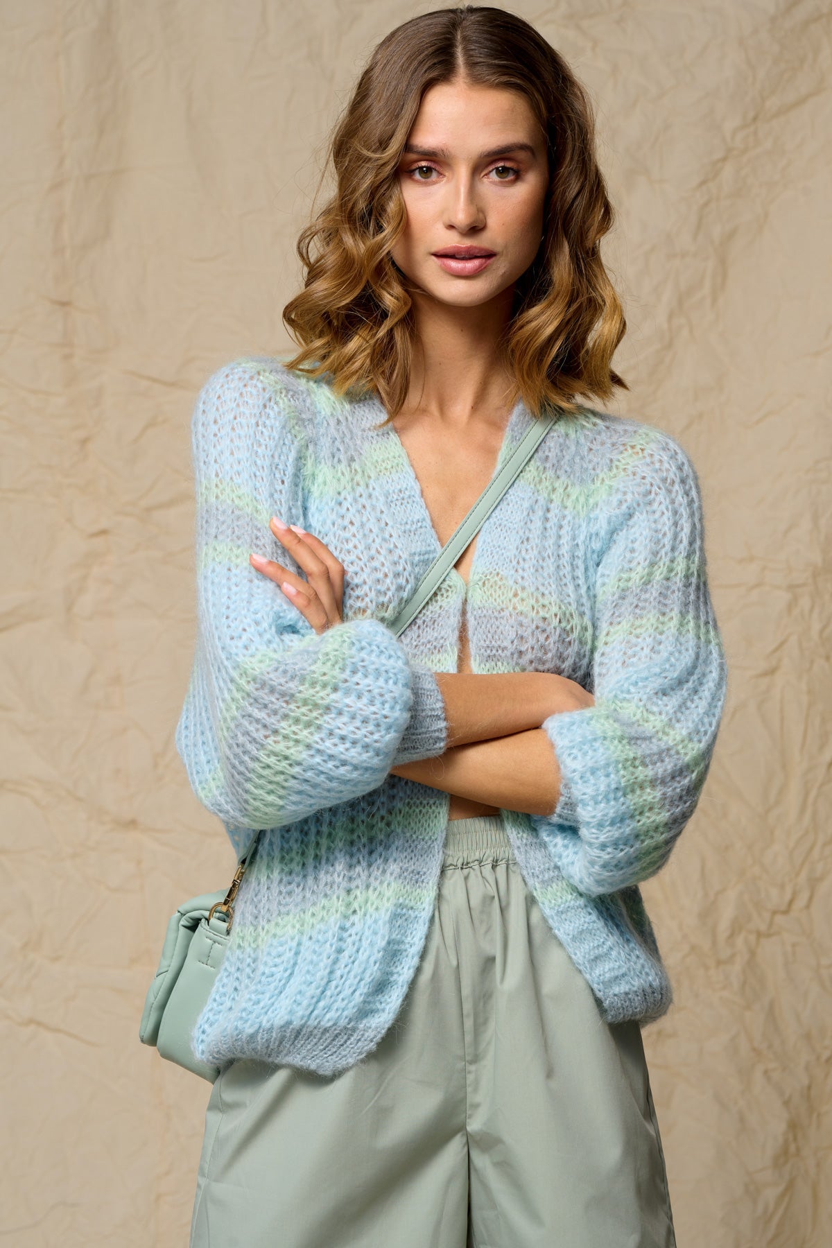 Vera Knit Cardigan Light Blue/Blue/Mint Mix
