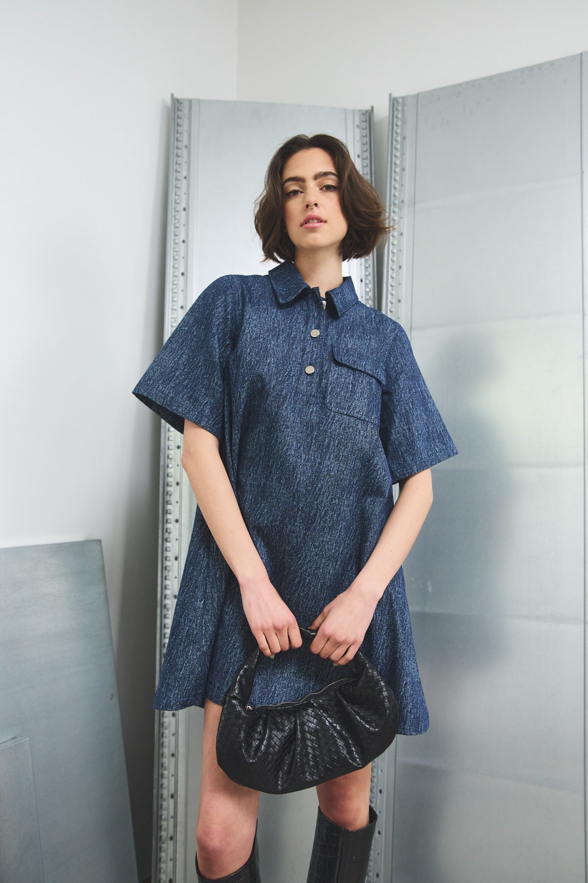 Jozie Dress Blue Snow Wash