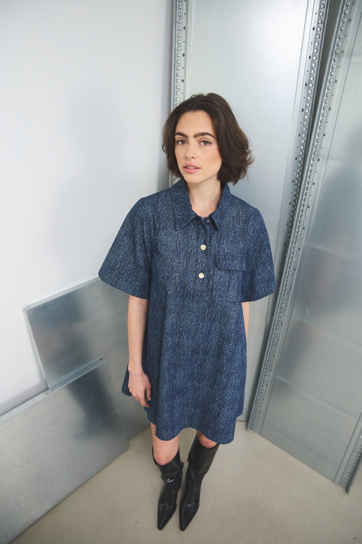 Jozie Dress Blue Snow Wash
