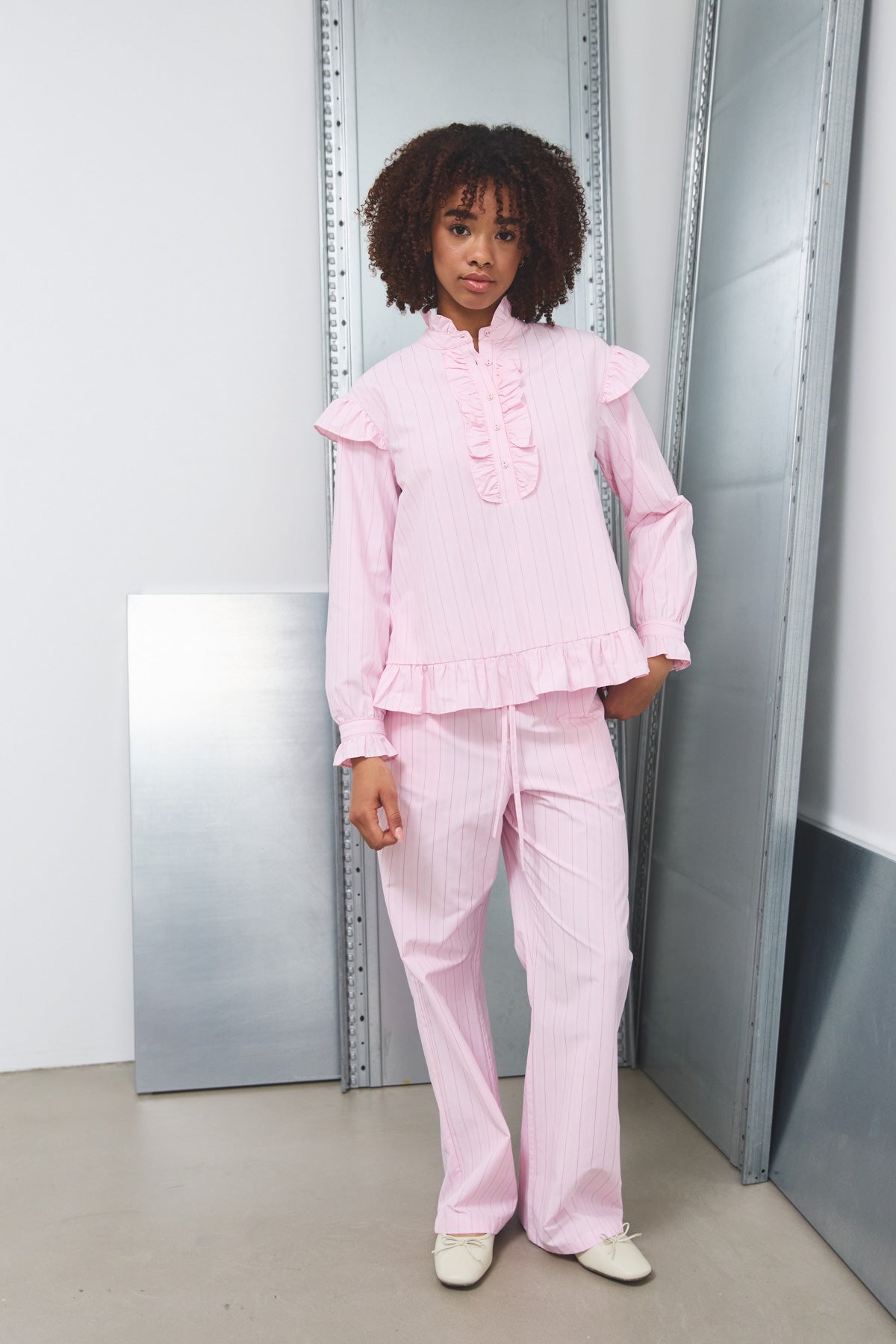 Sally Pants Light Pink Stripe