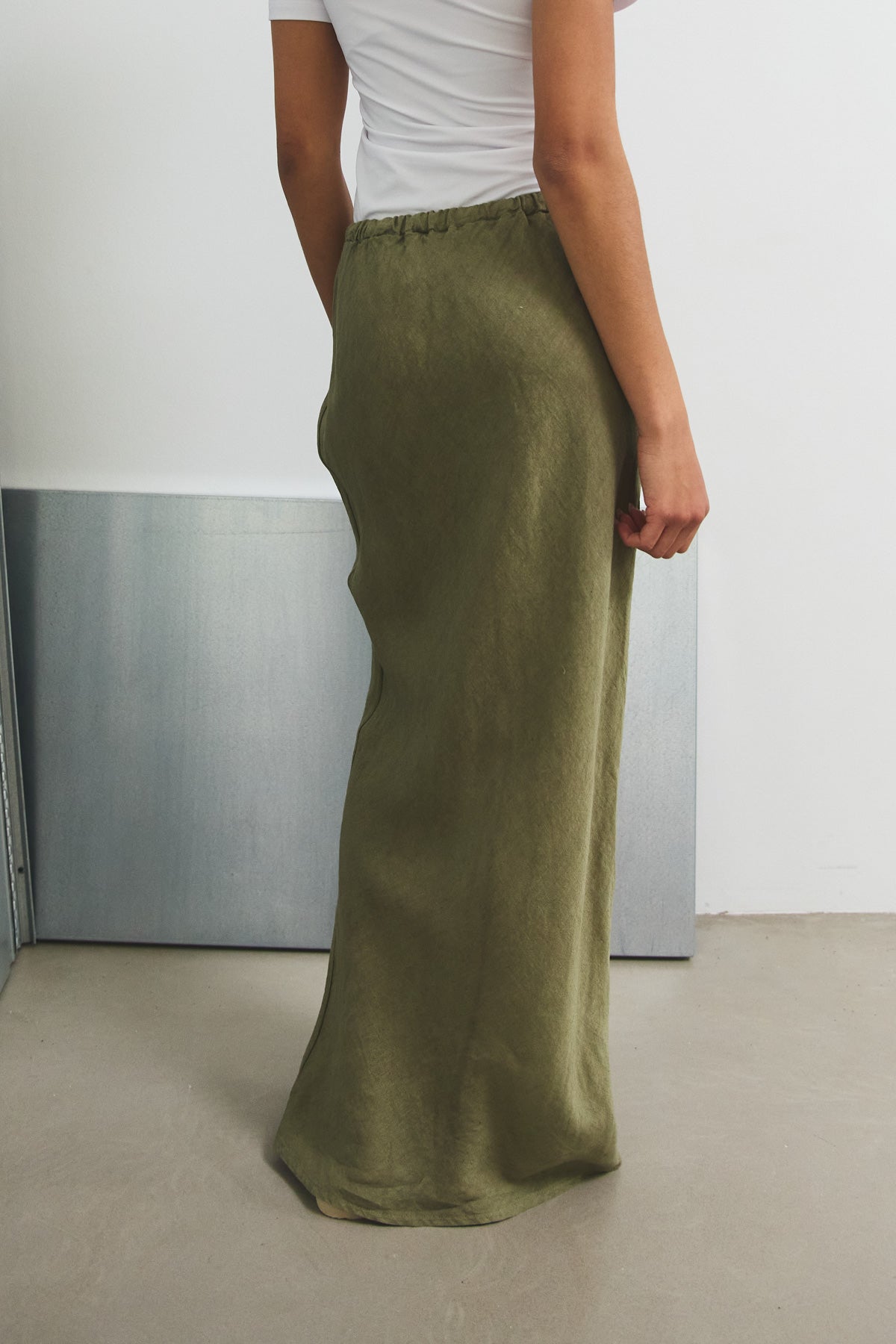 Samira Linen Skirt Khaki
