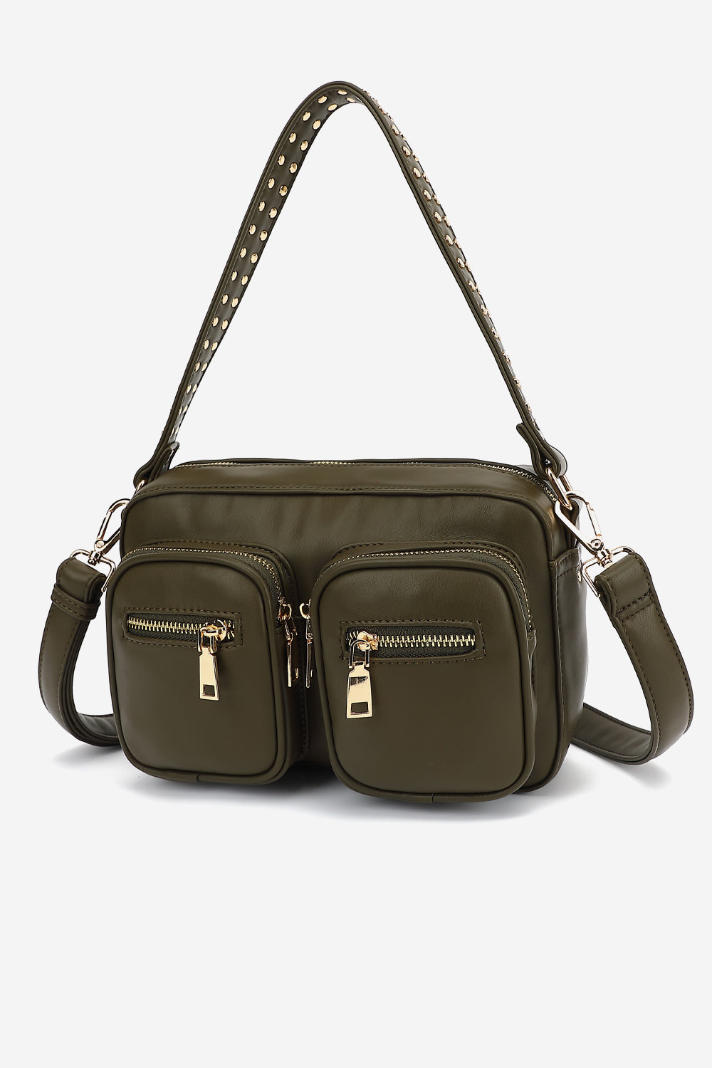 Noellas Celina Bag w. Gold Dark Olive. Køb Tasker hos www.noellafashion.dk