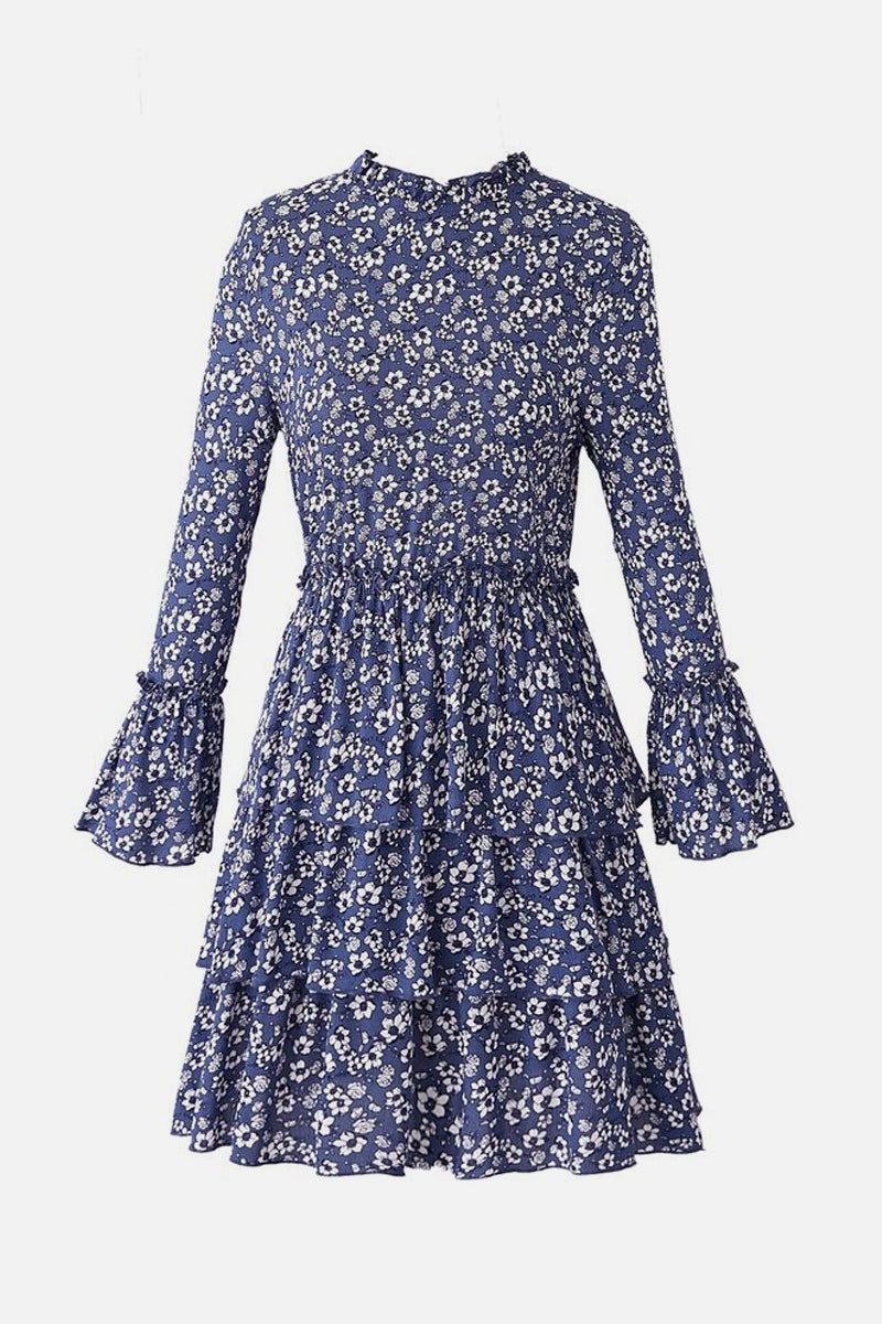 Fikka Dress Viscose CN Navy Small Flower
