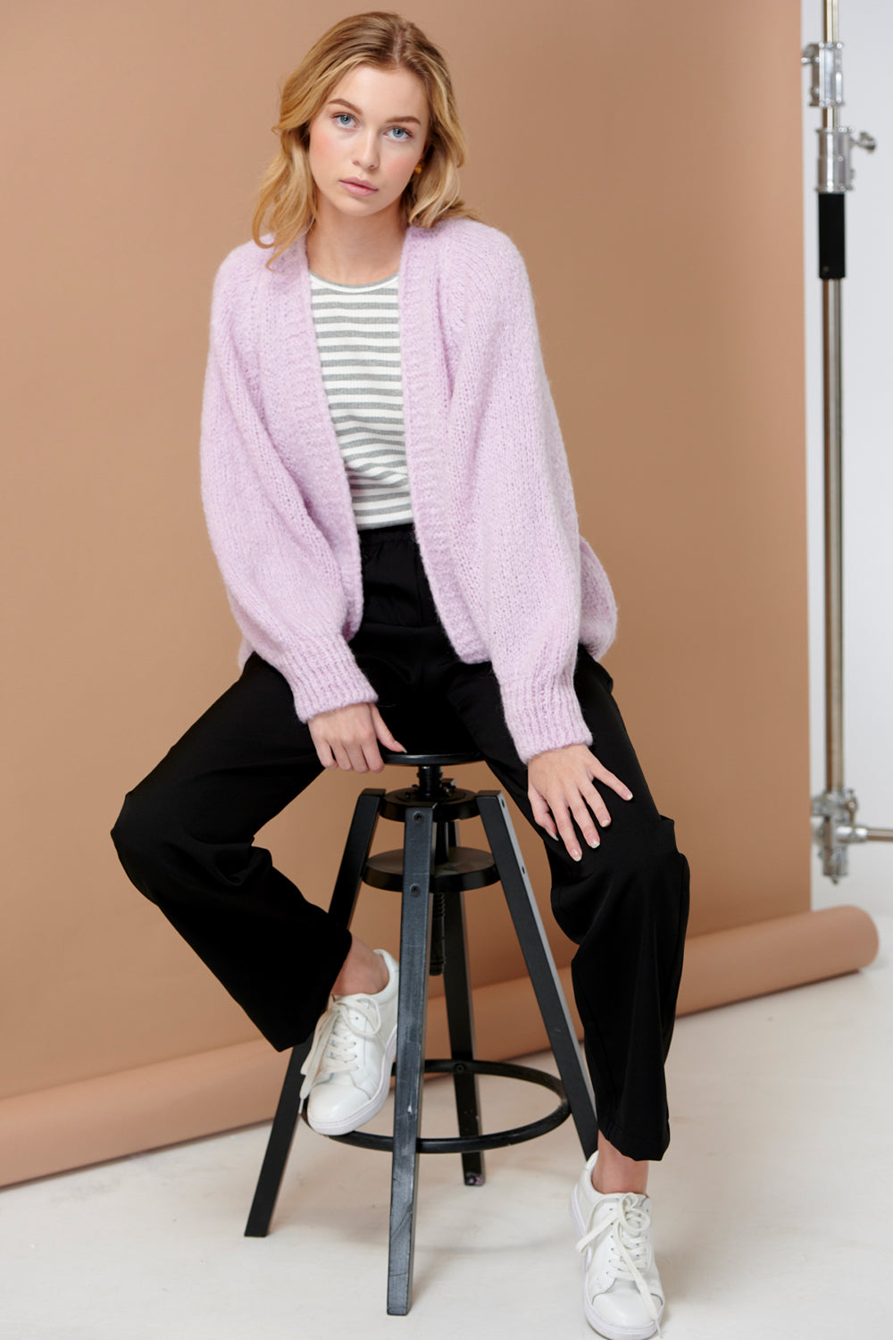 Fora Knit Cardigan Dusty Pink
