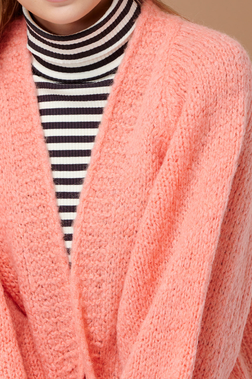 Fora Knit Cardigan Peach
