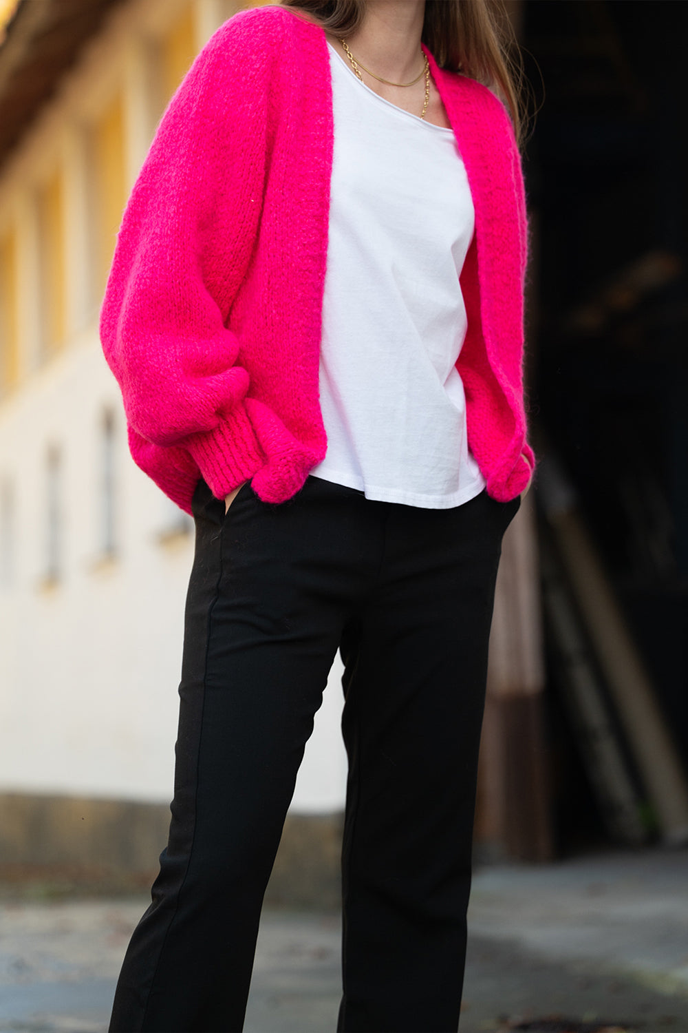 Fora Knit Cardigan Poppy Pink