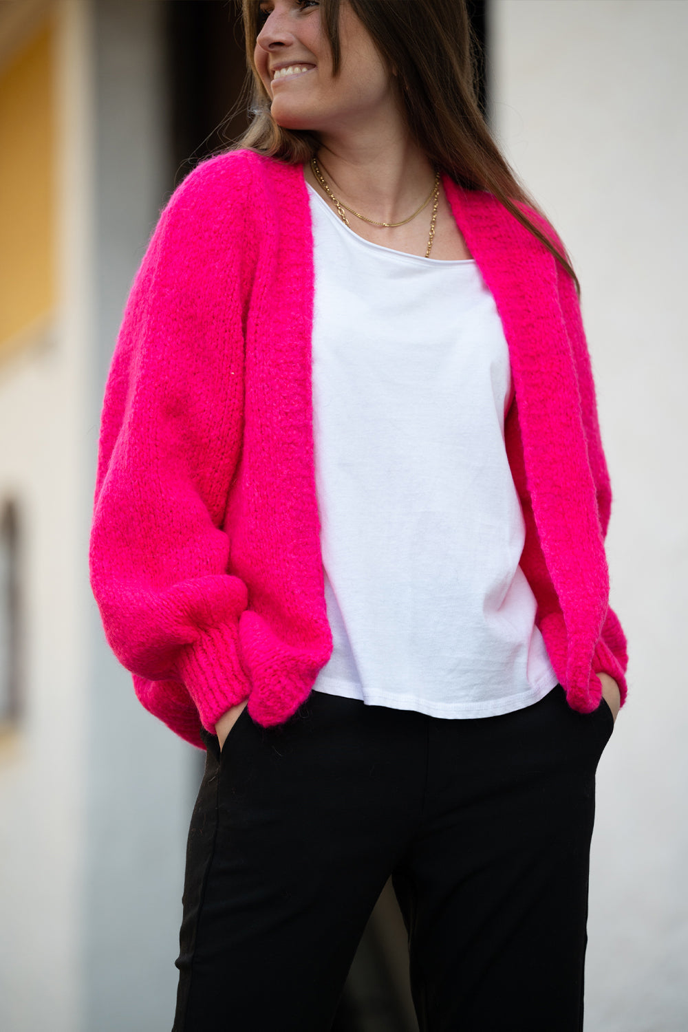Fora Knit Cardigan Poppy Pink