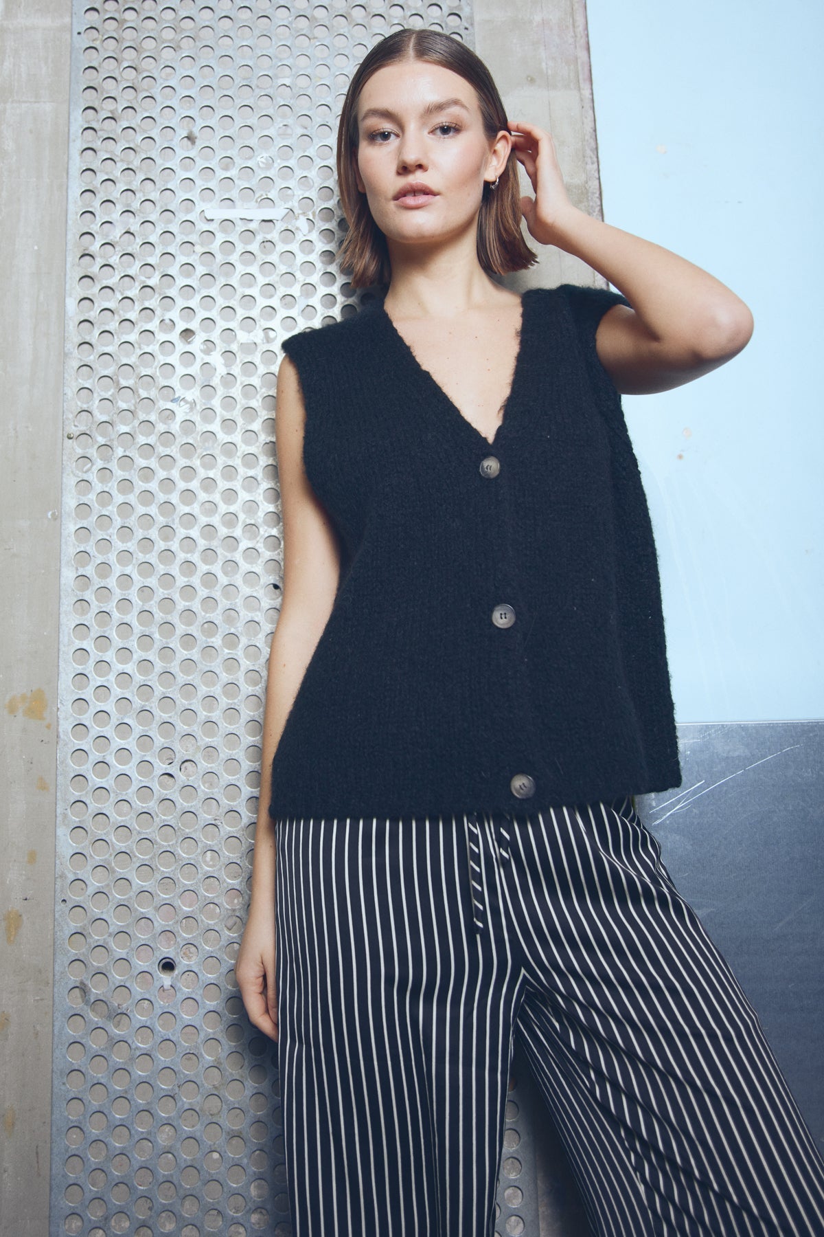 Jacey Knit Vest Black