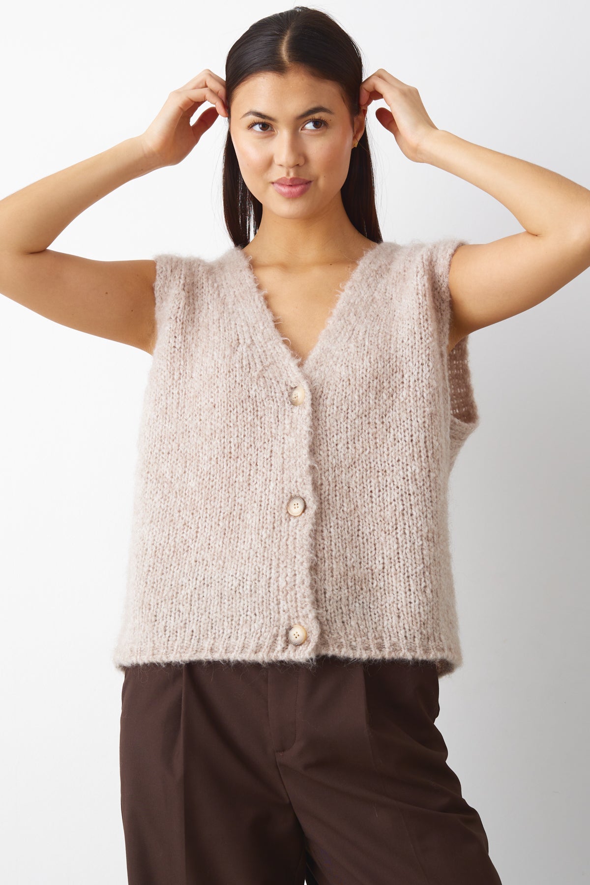Jacey Knit Vest Oatmeal