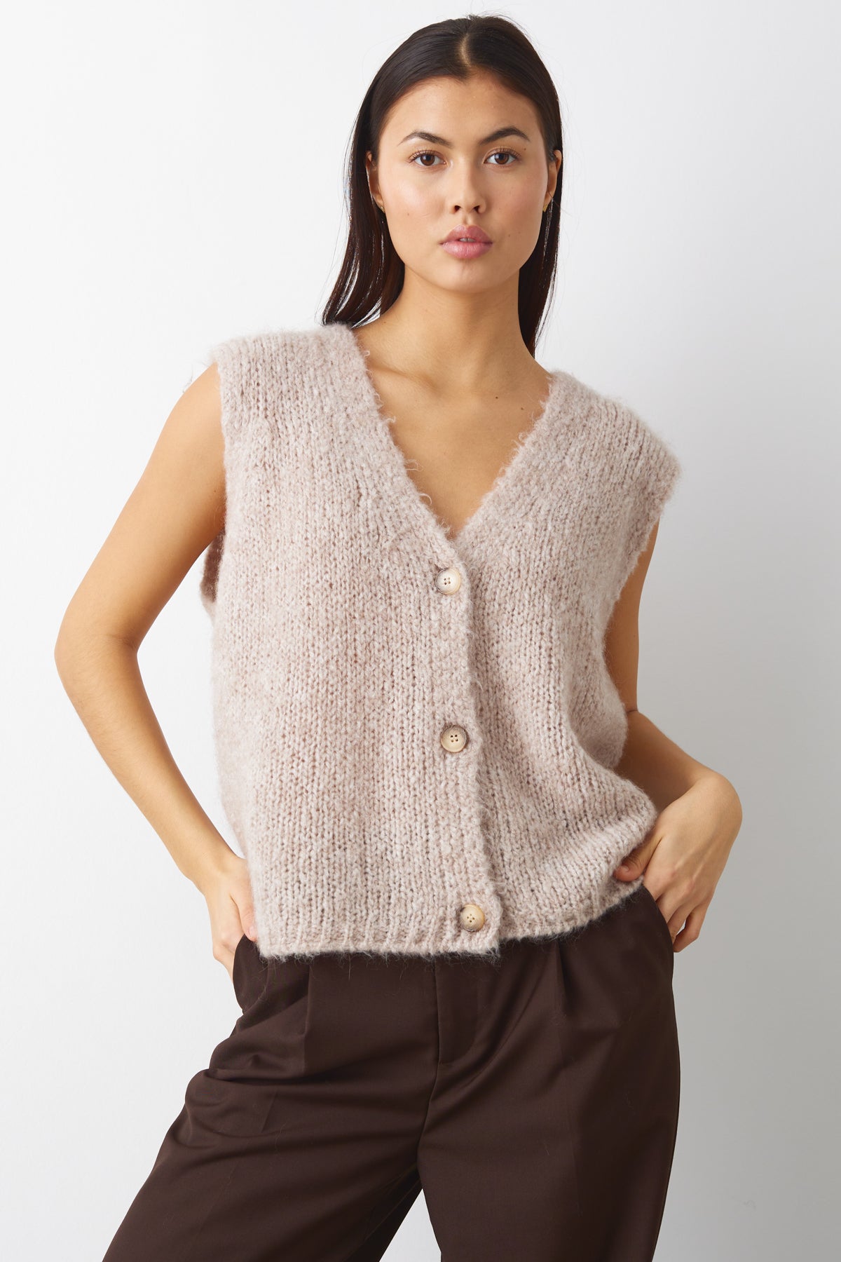 Jacey Knit Vest Oatmeal