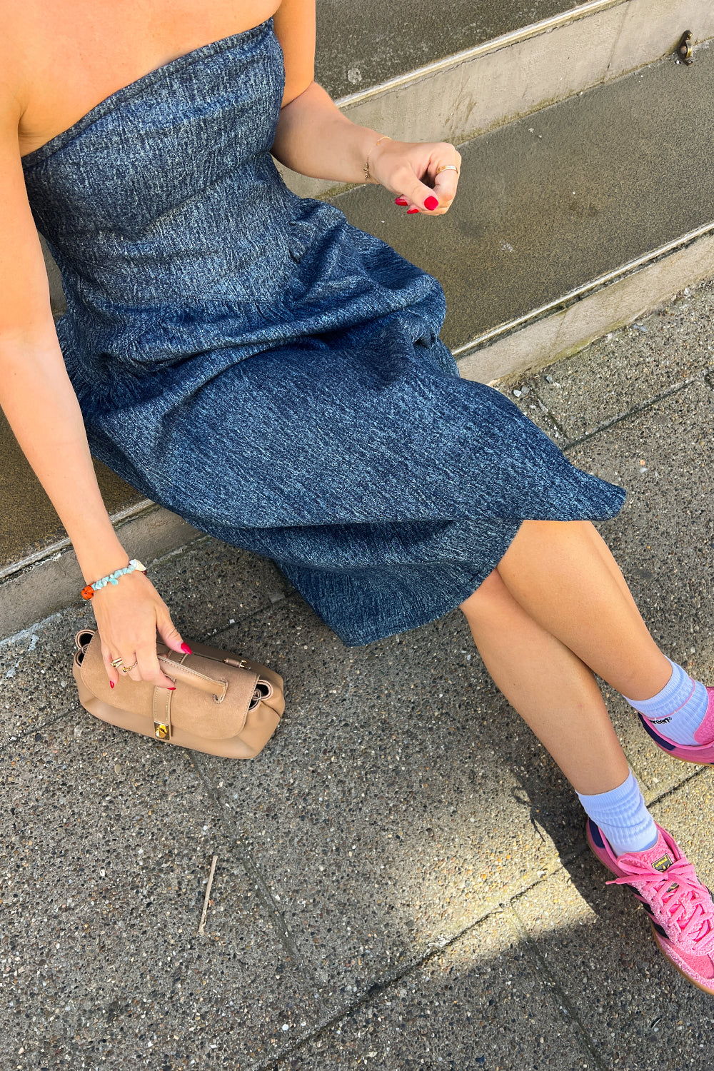 Jacklyn Dress Blue Snow Wash