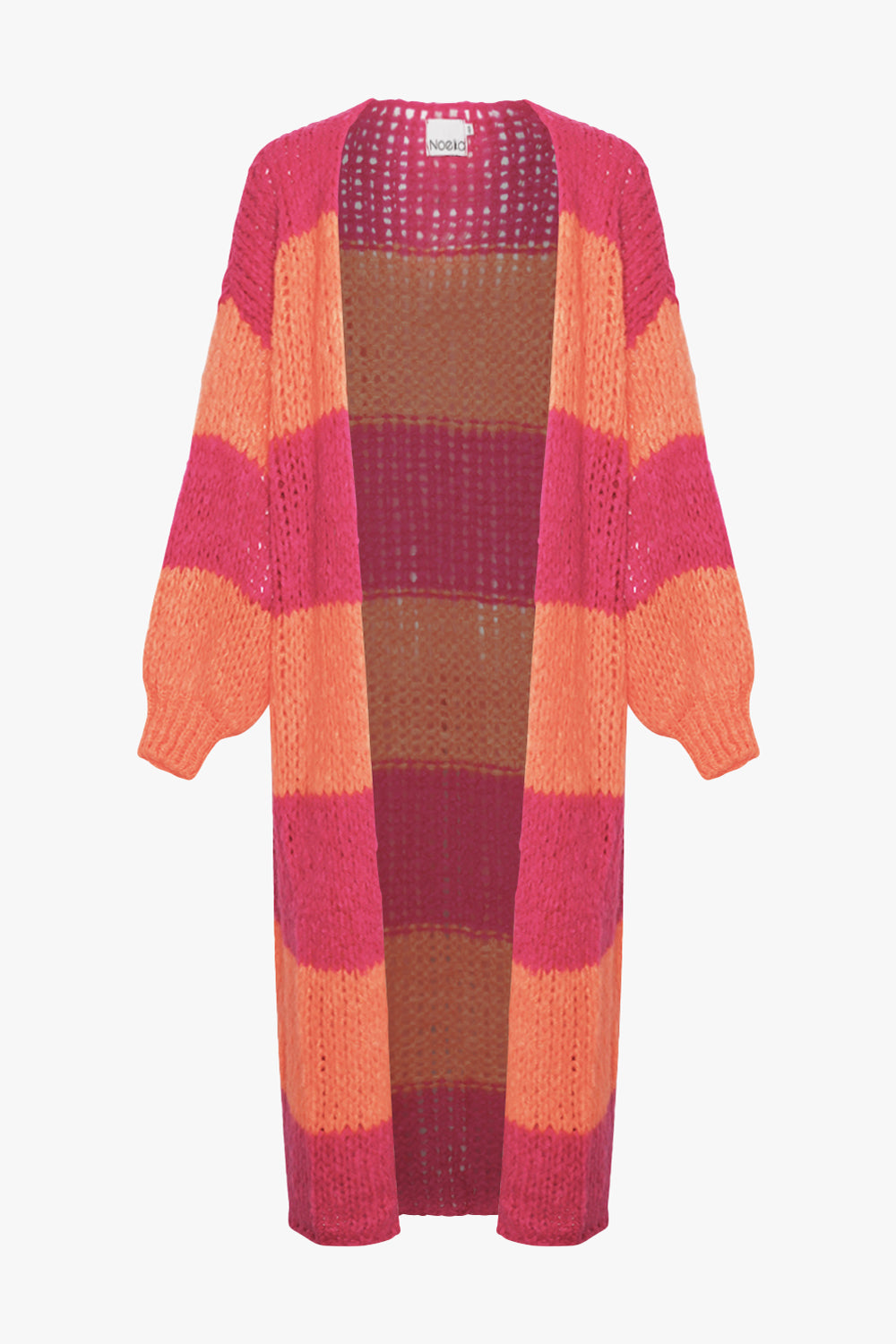 Noellas Jagger Knit Cardigan Orabel Pink Stripe. Køb Cardigans hos www.noellafashion.dk