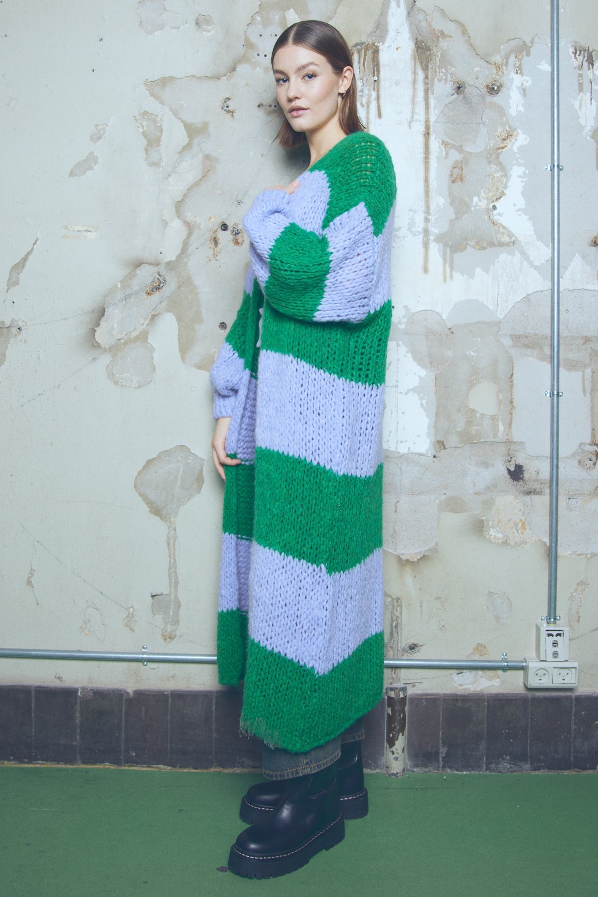 Jagger Knit Cardigan Orabel Green Stripe