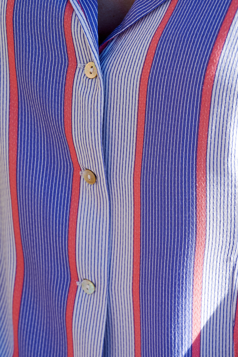 Jan Shirt Viscose Blue/blush Stripe