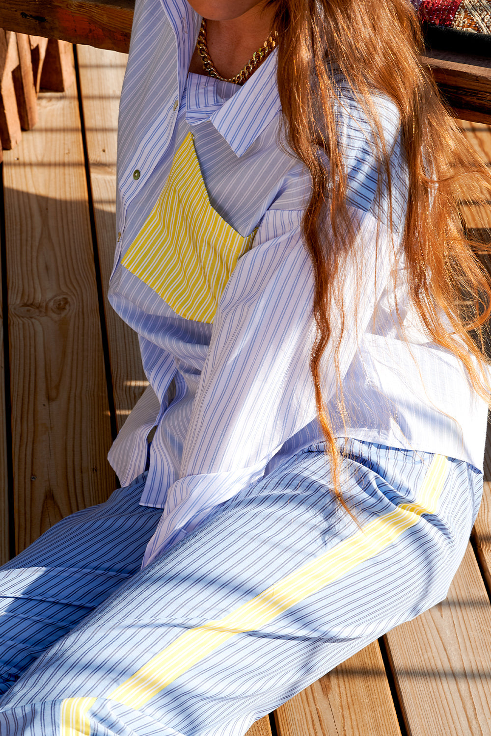 Jeanette Pants Poplin Stripe Mix