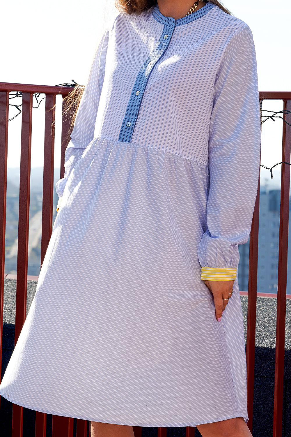Jennifer Dress Cotton Stripe Mix
